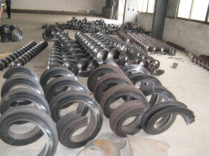 large diameter screw conveyor flight in steel cage packing