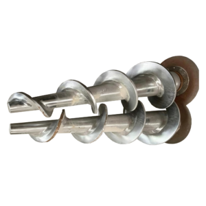 tapered screw conveyor flight for screw feeder and flow control