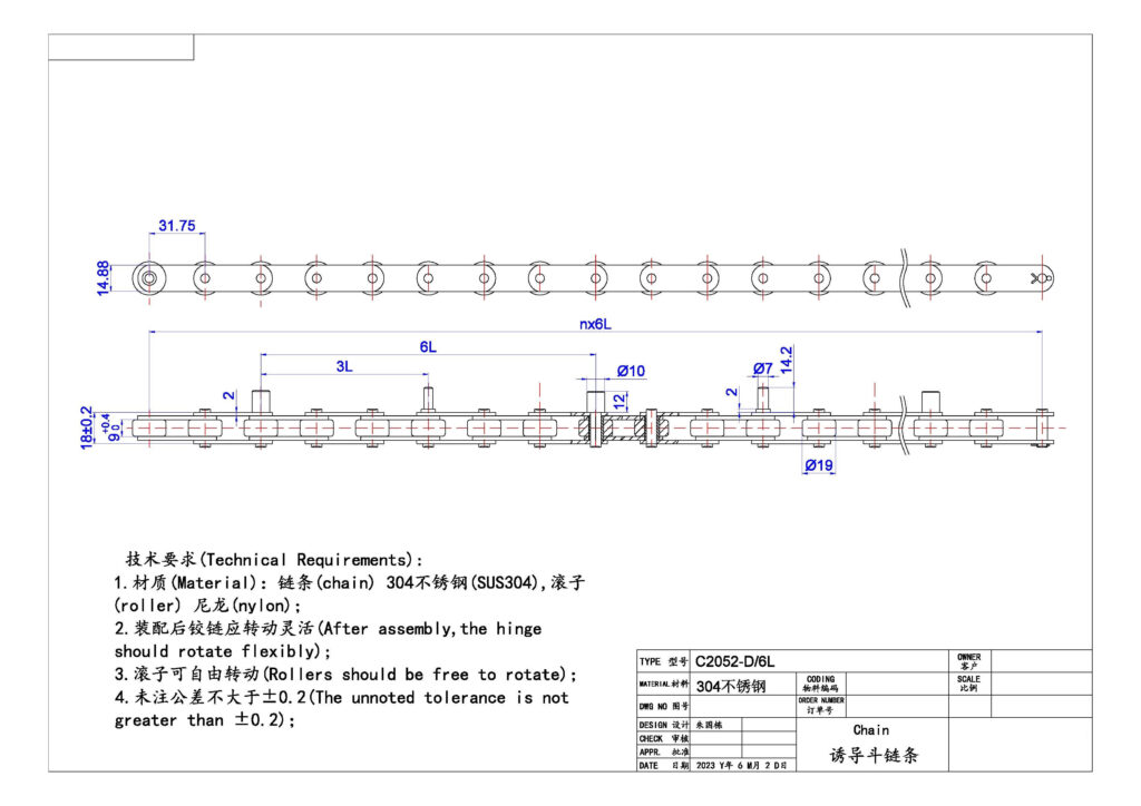 stainless steel elevator chains