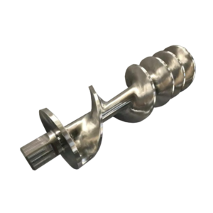 Large diameter screw conveyor shaft with variable pitch screw flight