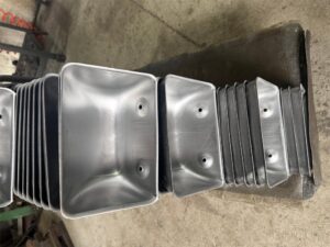 Stacked DS deep bottom carbon steel elevator buckets manufactured by seamless stamping